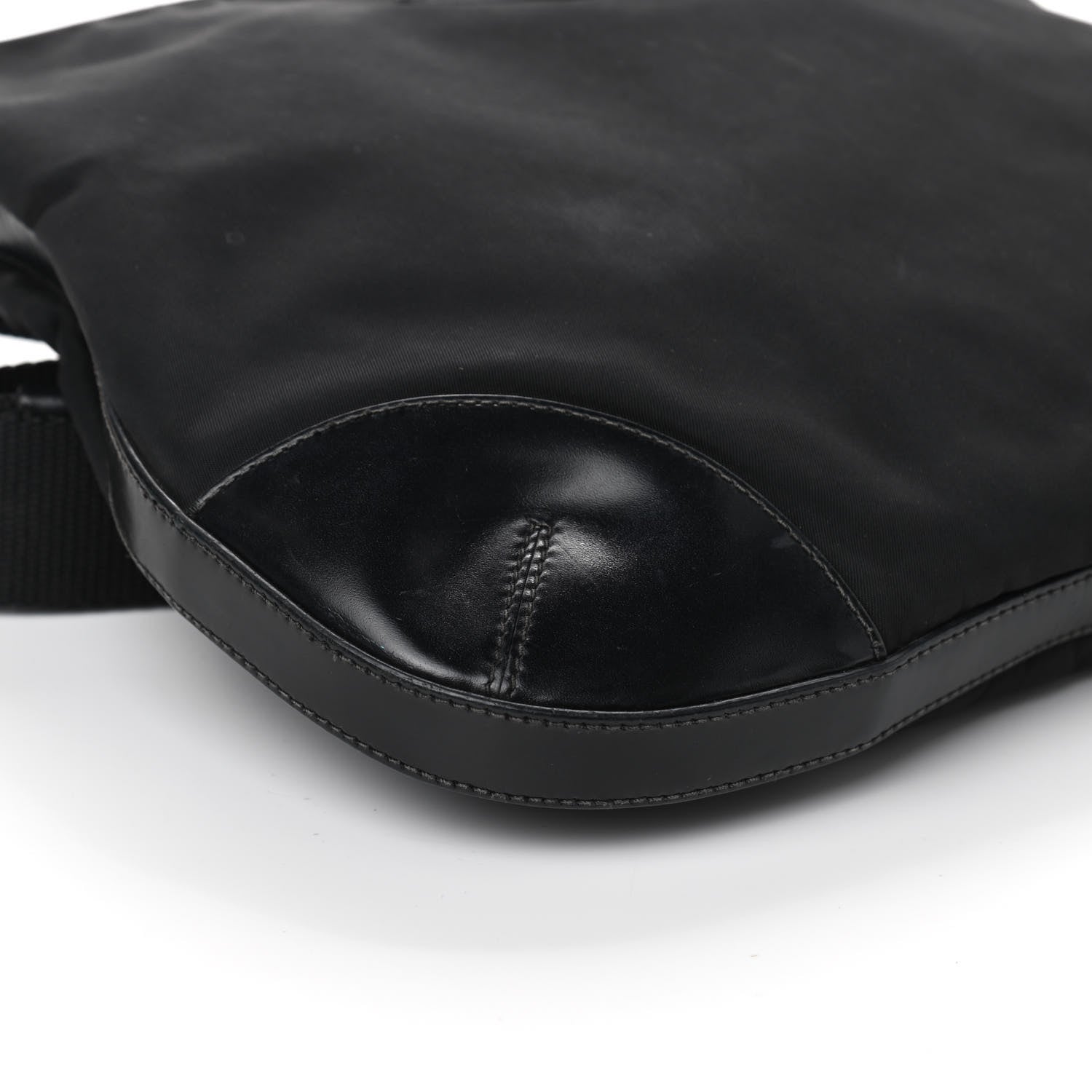 Prada Tessuto Nylon Calfskin Flat Messenger Bag Black 7 of 9
