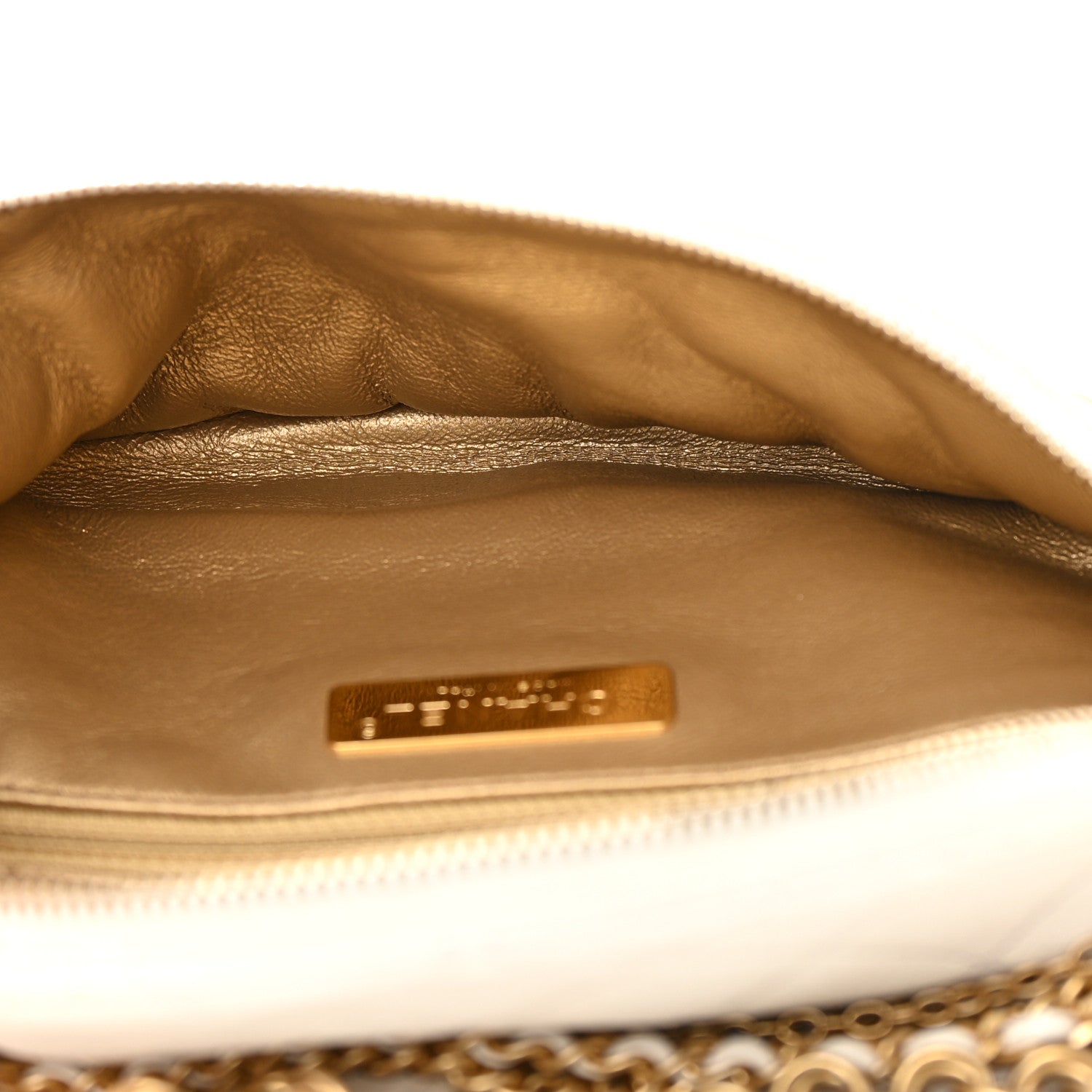 Chanel Lambskin Quilted All About Chains Waist Belt Bag White 5 of 14