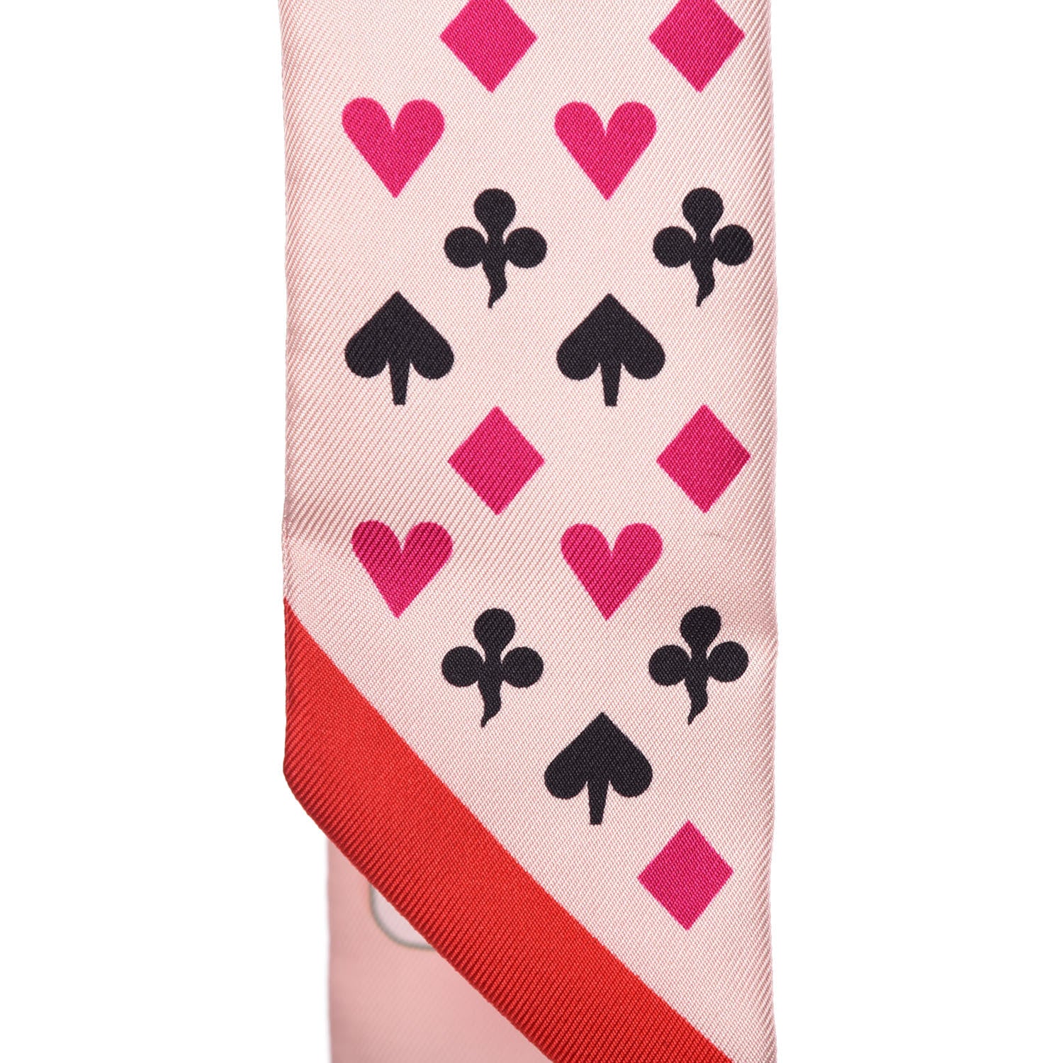 Hermes Silk Jeu de Cartes Twilly Rose Nacre Fuchsia Rouge 6 of 6
