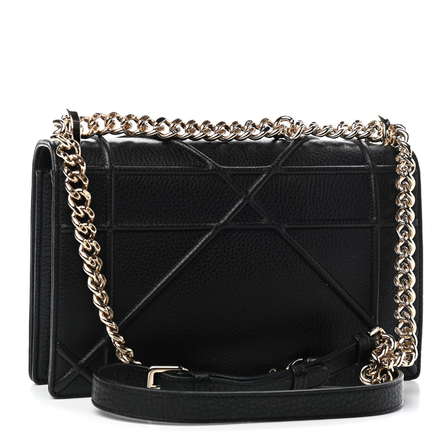 Christian Dior Grained Calfskin Medium Diorama Flap Bag Black 3 of 8