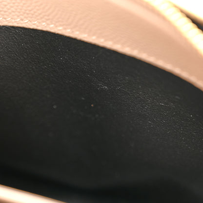 Saint Laurent Grain De Poudre Matelasse Chevron Monogram Envelope Chain Wallet Dark Beige 11 of 12