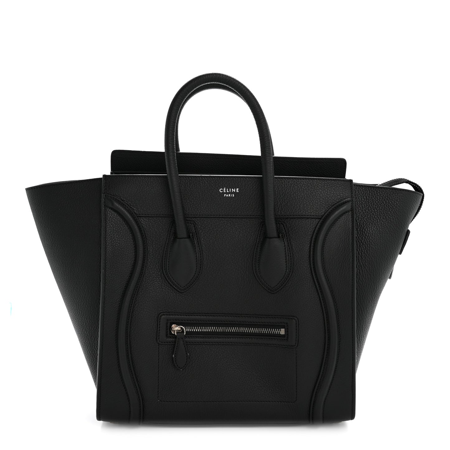 Drummed Calfskin Mini Luggage Black