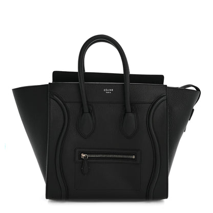 Celine Drummed Calfskin Mini Luggage Black 1 of 12