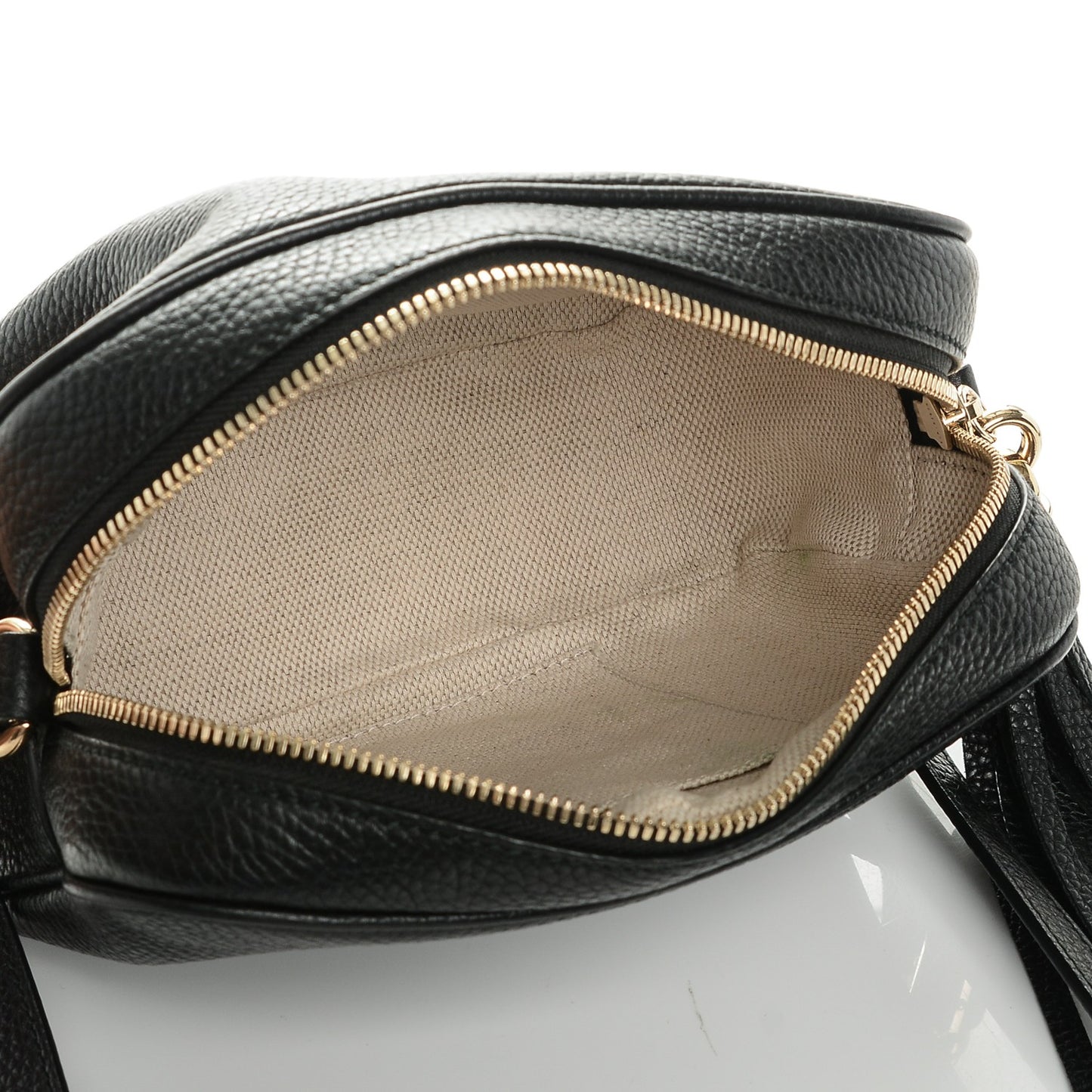 Pebbled Calfskin Small Soho Disco Bag Black