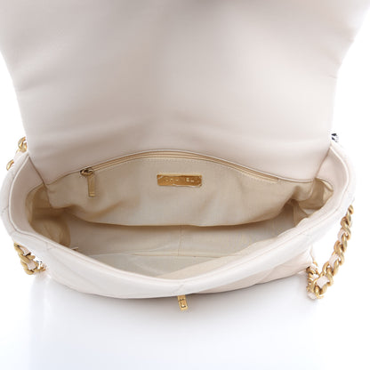 Chanel Lambskin Quilted Large 19 Flap Light Beige 5 of 9