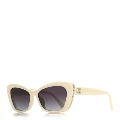Chanel Acetate Pearl Cat Eye CC Sunglasses 5481-H-A White 1 of 7