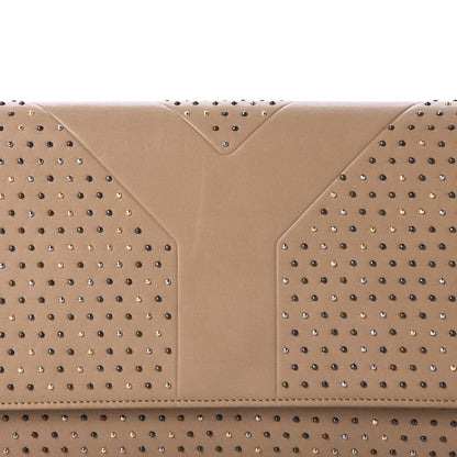 Saint Laurent Lambskin Studded Y Clutch Beige 10 of 10