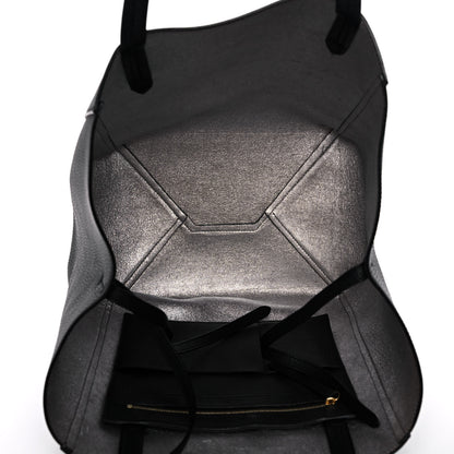 Celine Grained Calfskin Medium Horizontal Cabas Phantom Black 5 of 19