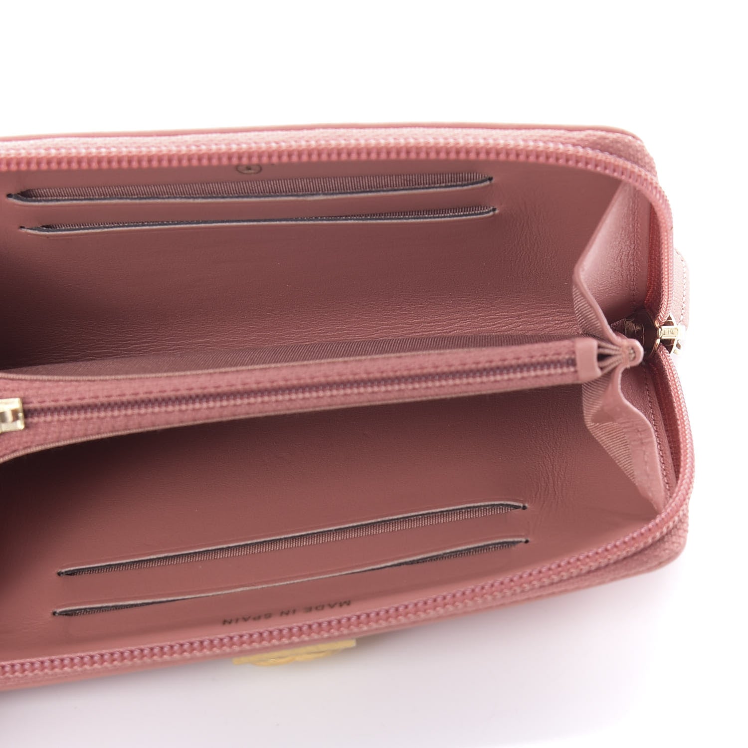 Chanel Caviar Quilted Boy Small Zip Around Wallet Pink 5 of 10