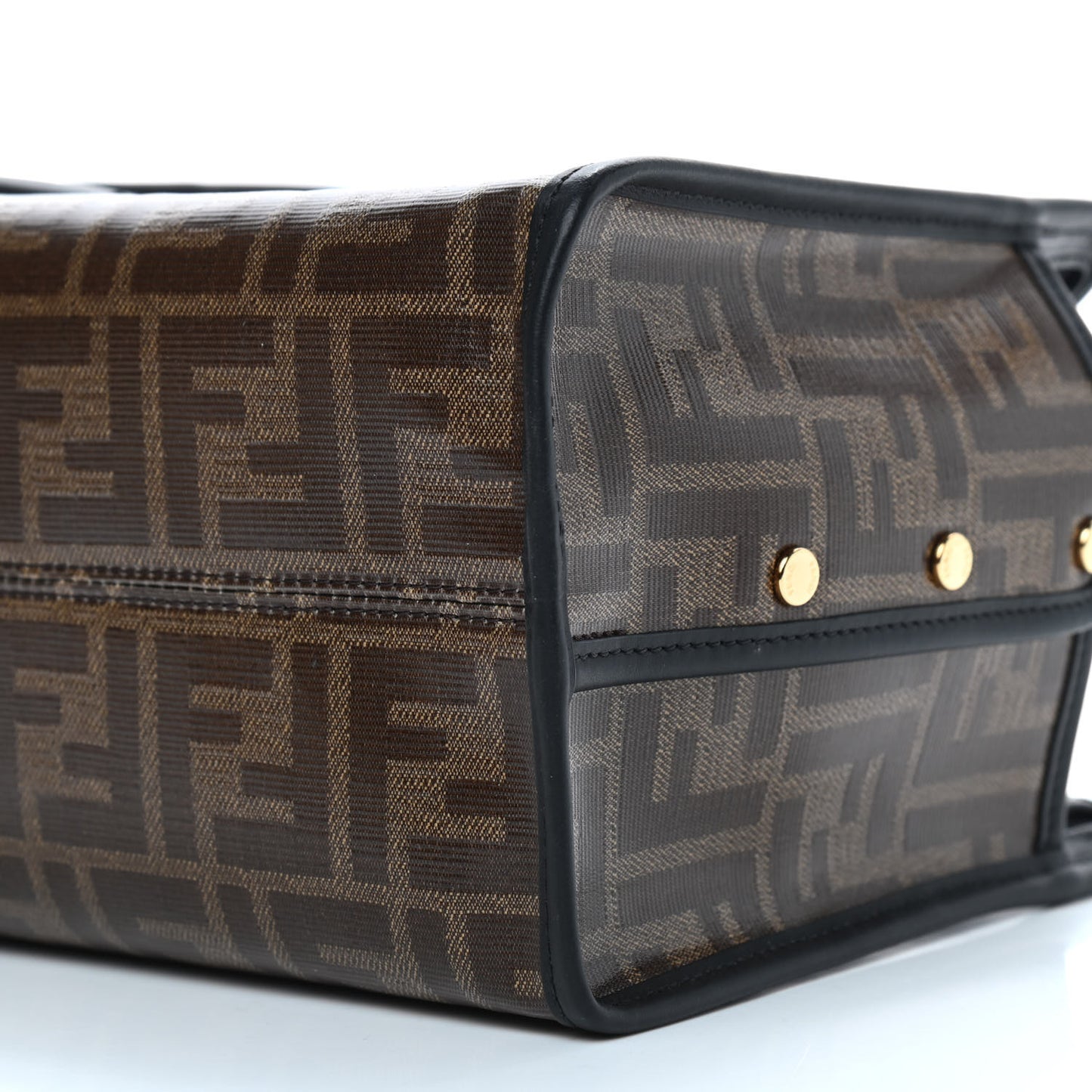 Glazed Fabric Vitello Century FF 1974 Stamp Patch Mini Peekaboo Defender Cover Mogano Panna Black