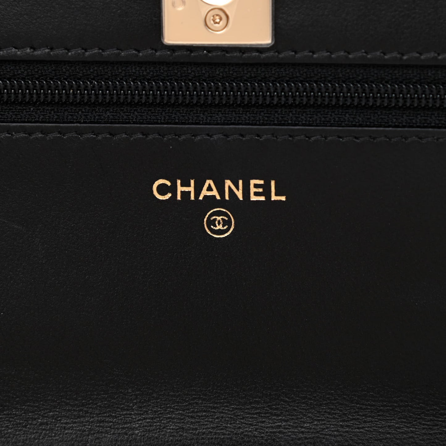 Lambskin Quilted Trendy CC Wallet On Chain WOC Black