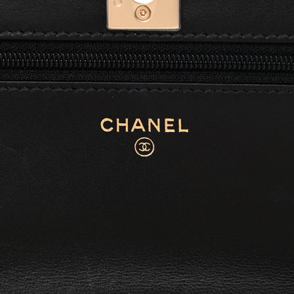 Chanel Lambskin Quilted Trendy CC Wallet On Chain WOC Black 6 of 11