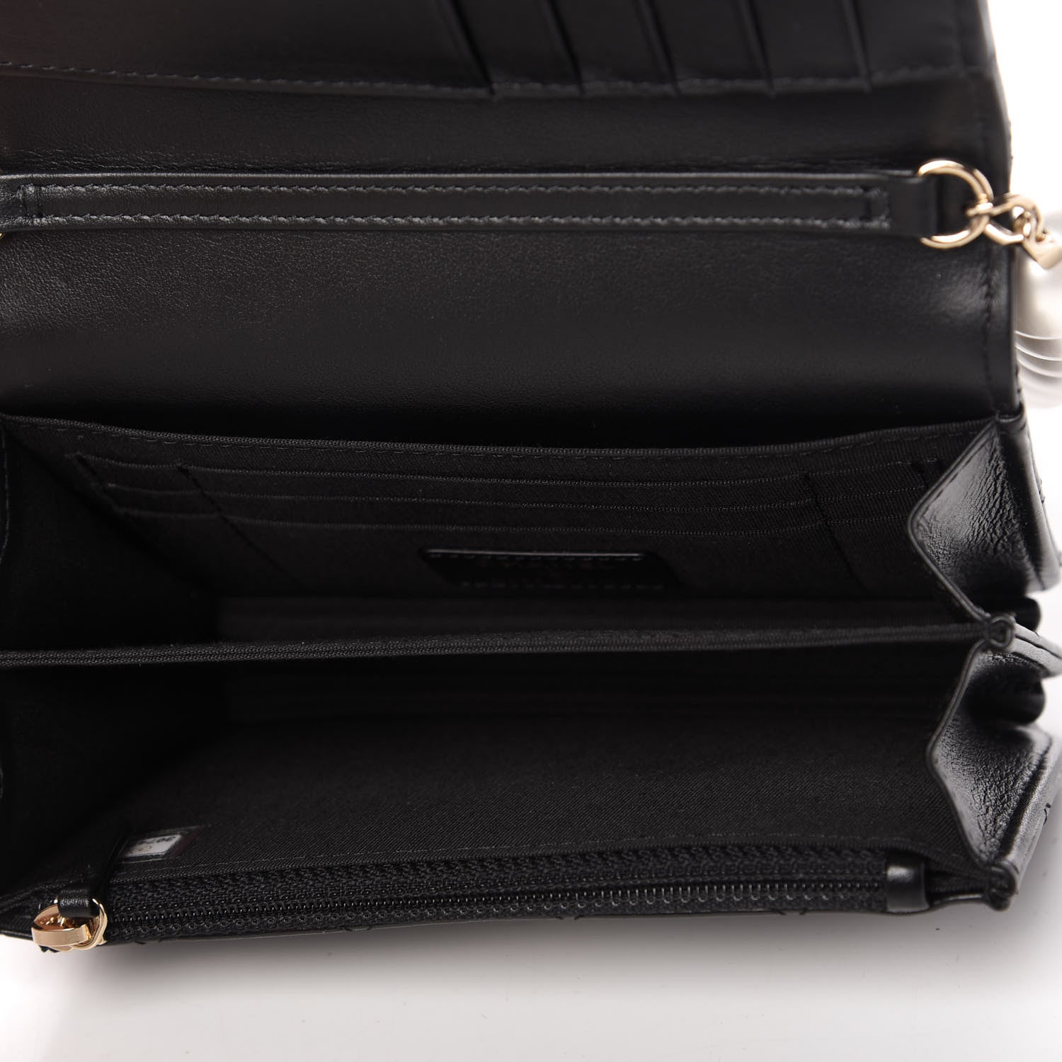 Chanel Calfskin Quilted Mini Maxi Pearls Wallet On Chain WOC Black 5 of 10