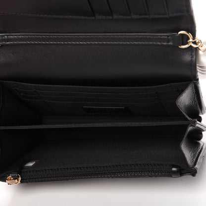 Chanel Calfskin Quilted Mini Maxi Pearls Wallet On Chain WOC Black 5 of 10