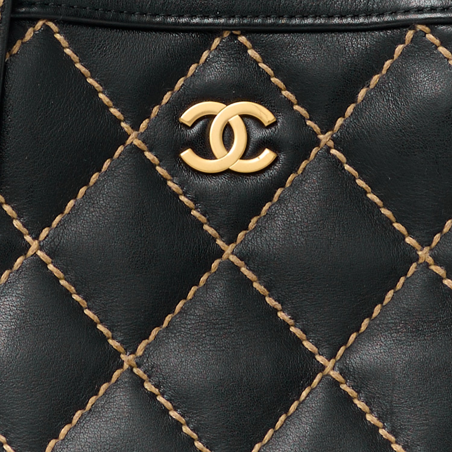 Chanel Calfskin Contrast Stitch Surpique Bowler Black 9 of 12