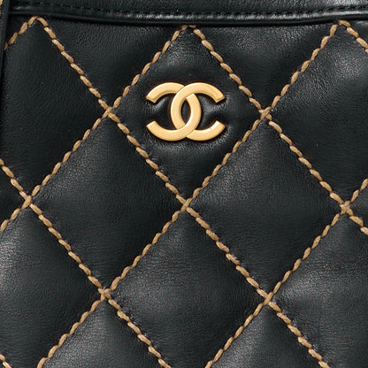 Chanel Calfskin Contrast Stitch Surpique Bowler Black 9 of 12