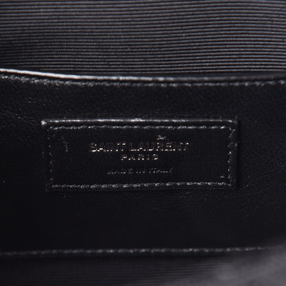 Saint Laurent Grain De Poudre Textured Mixed Matelasse Triquilt Small Monogram Satchel Black 6 of 10