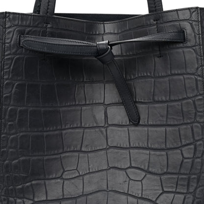 Celine Crocodile Embossed Nubuck Small Belt Cabas Phantom Navy Blue 7 of 12