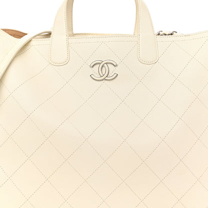 Chanel Caviar Stitched Large Shopping Tote White 8 of 14
