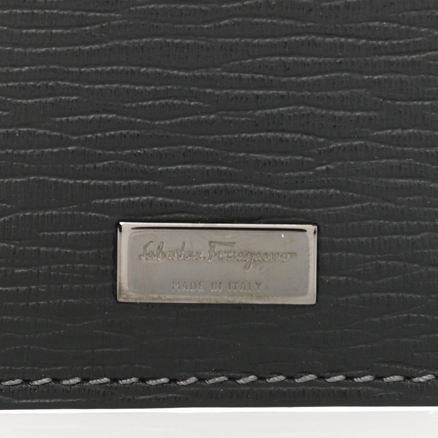 Salvatore Ferragamo Stamped Calfskin Cardholder Black 5 of 7