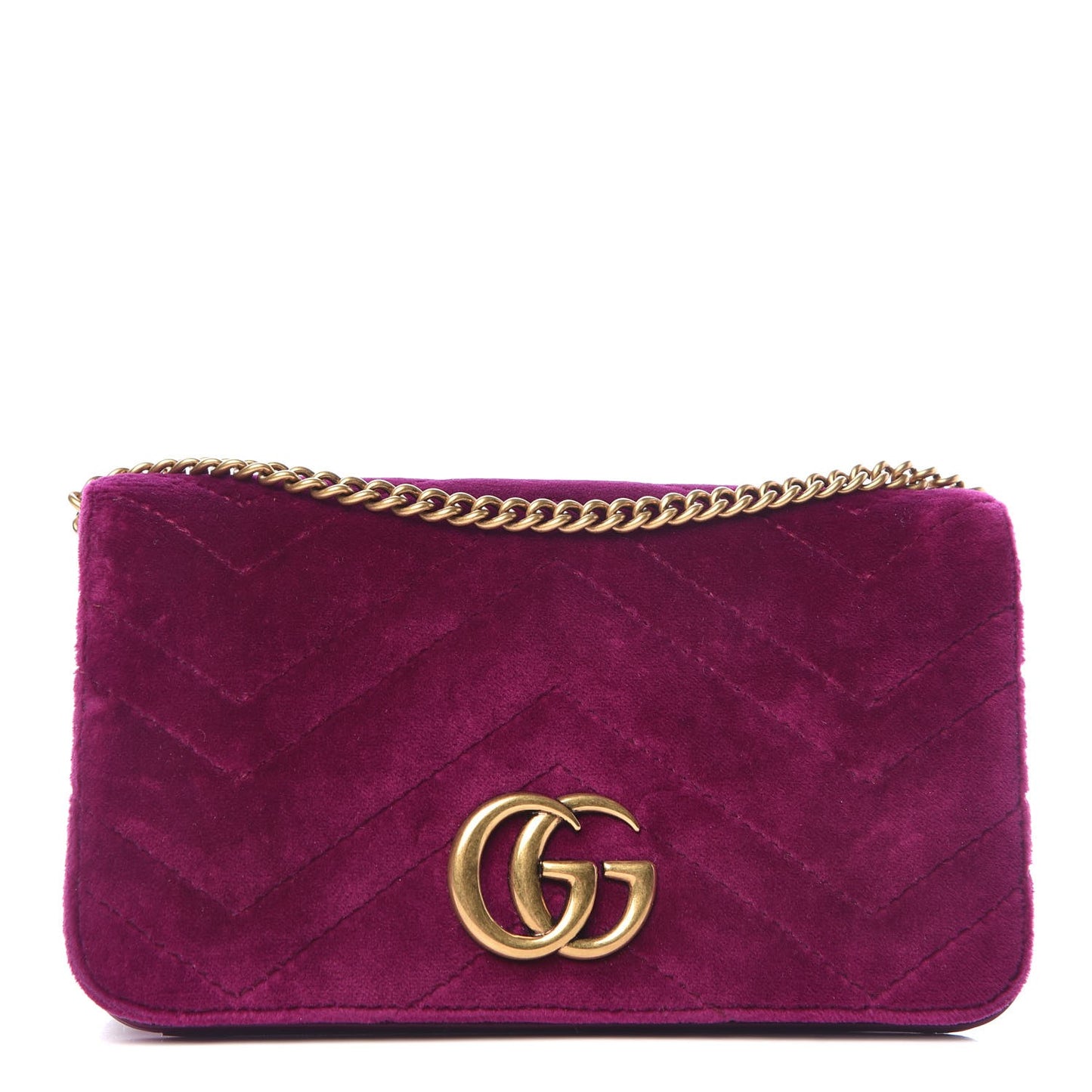 Velvet Matelasse GG Marmont Mini Bag Fuchsia Violet Cyclamen