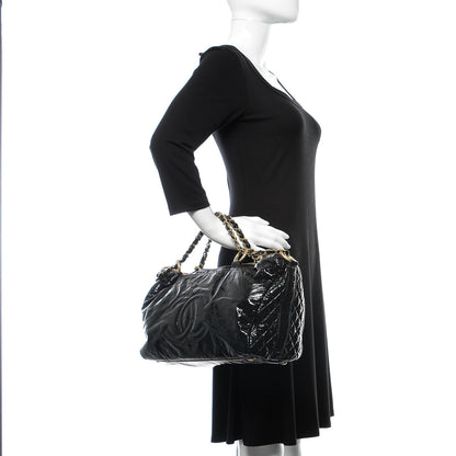 Chanel Vinyl Medium Rock and Chain Bowler Black 2 of 12