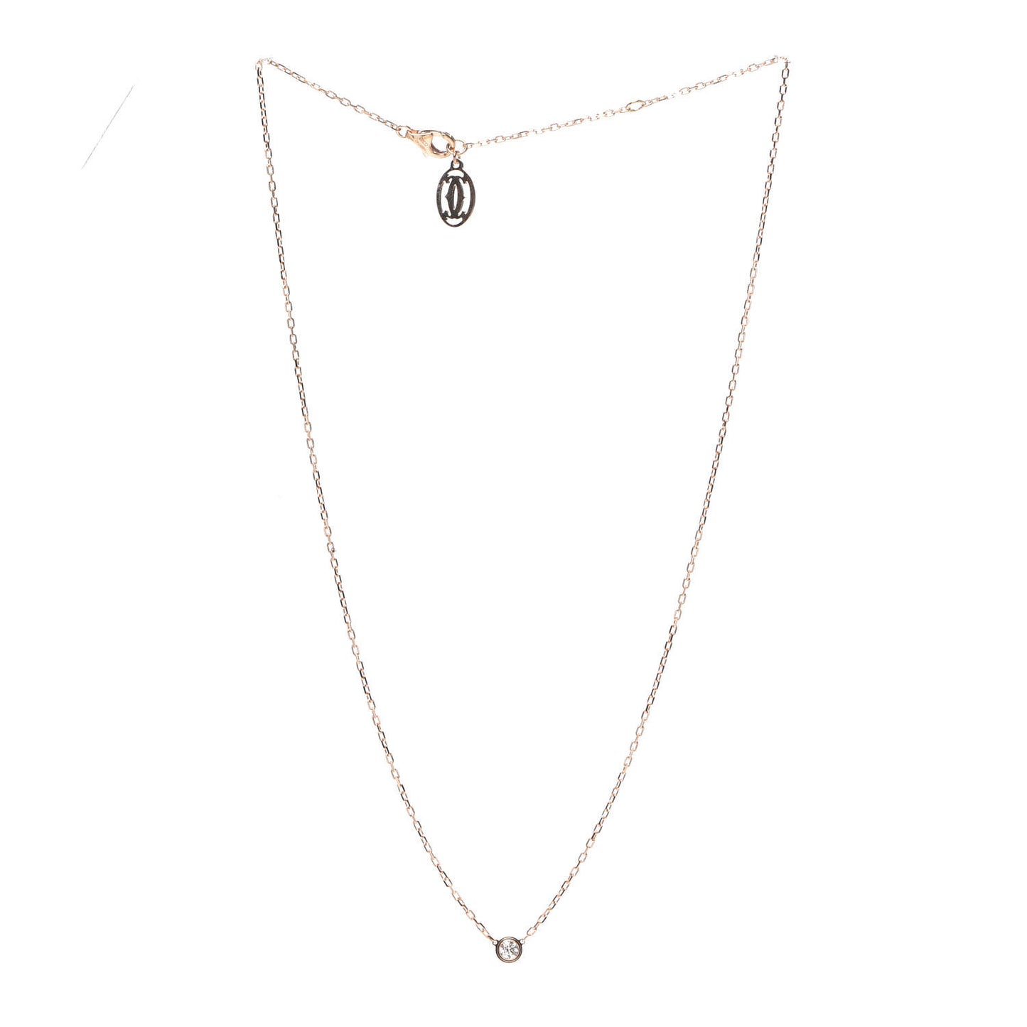 18K Pink Gold Diamond SM D'Amour Pendant Necklace