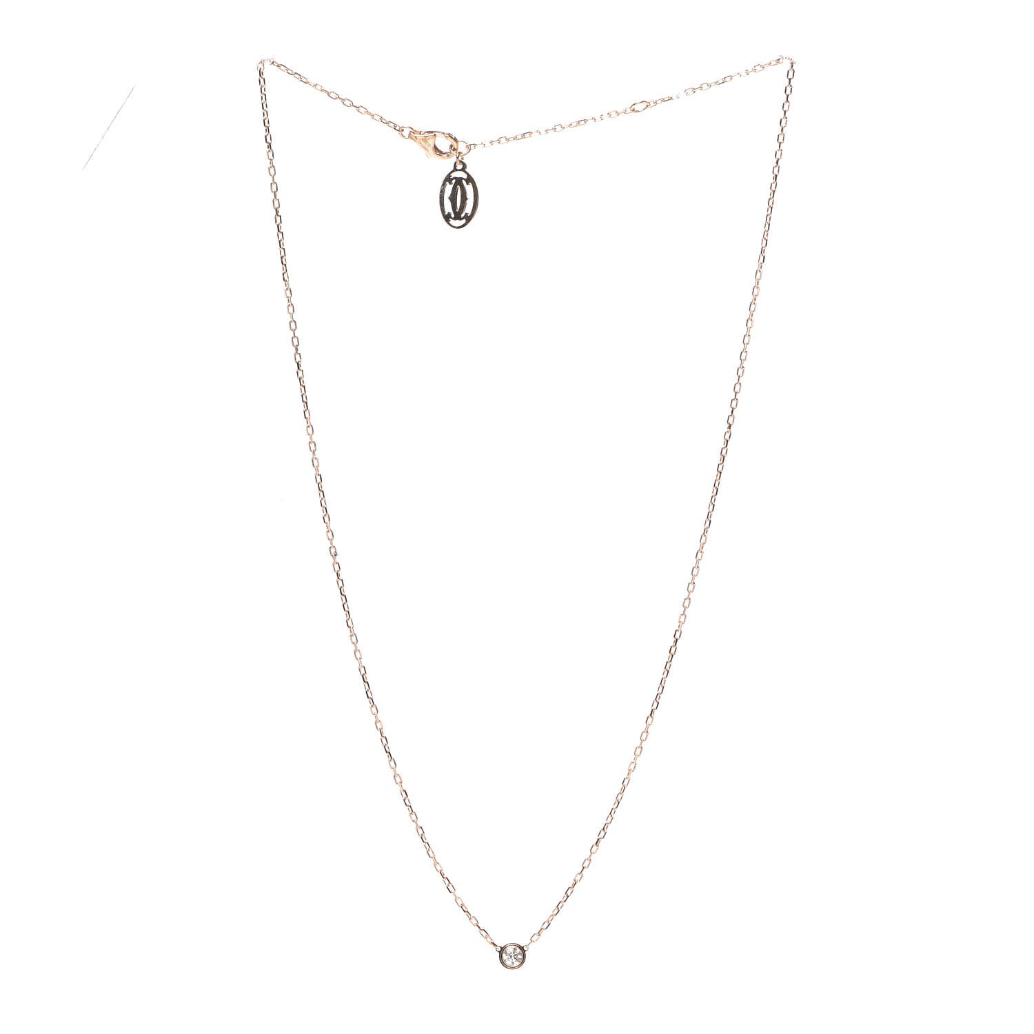 Cartier 18K Pink Gold Diamond SM D'Amour Pendant Necklace 3 of 7