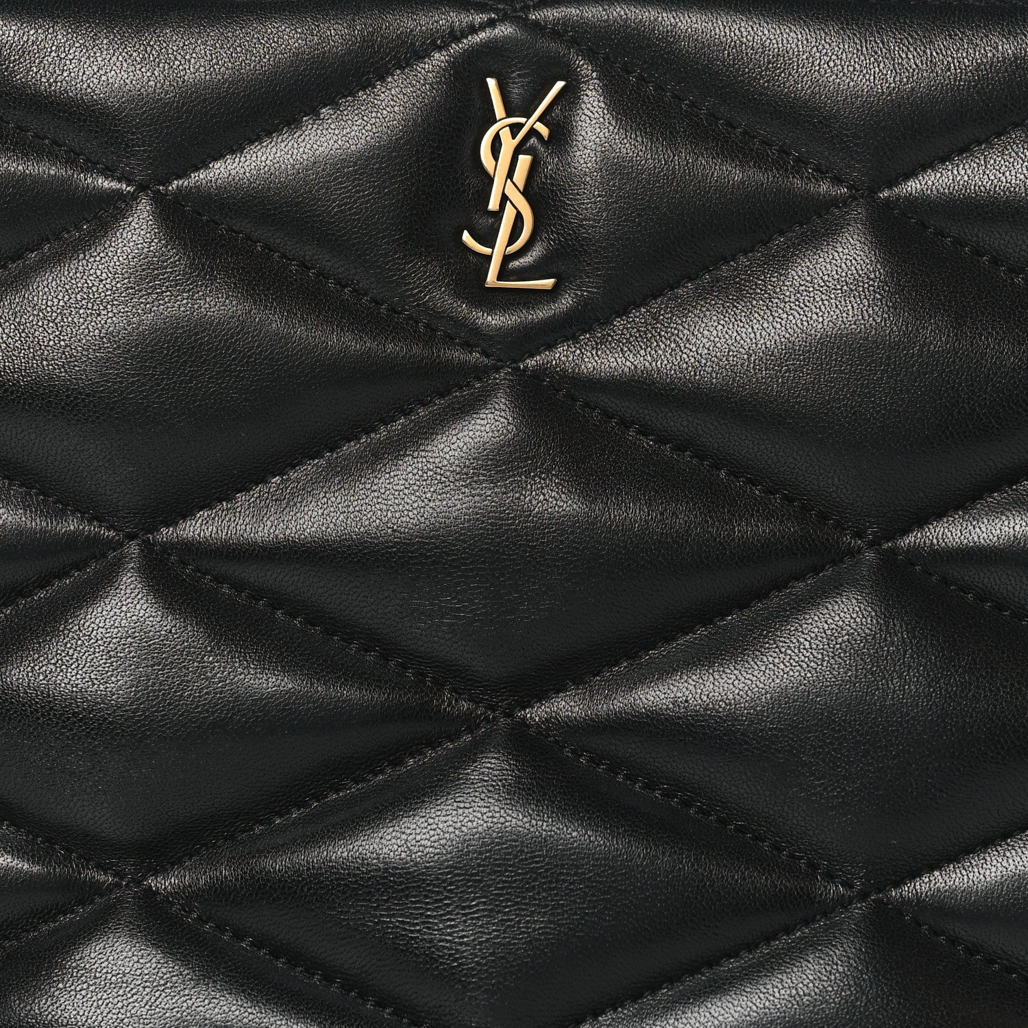 Saint Laurent Lambskin Monogram Medium Sade Puffer Pouch Black 8 of 10