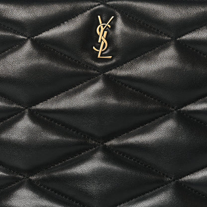 Saint Laurent Lambskin Monogram Medium Sade Puffer Pouch Black 8 of 10
