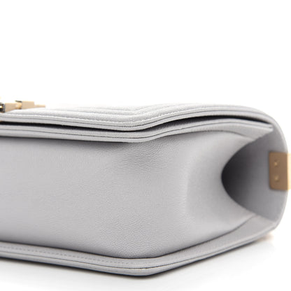 Chanel Caviar Quilted Medium Boy Flap Light Grey 9 of 9