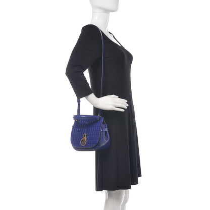Mulberry Calfskin Crocodile Embossed Small Amberley Satchel Cobalt Blue 2 of 9