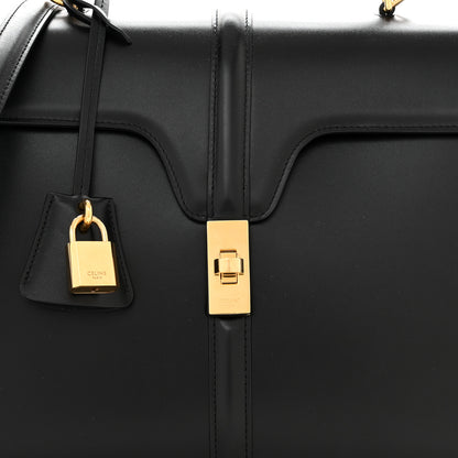 Celine Satinated Calfskin Medium 16 Top Handle Bag Black 10 of 12
