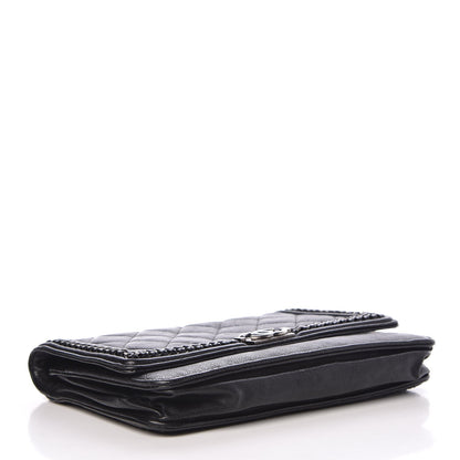Chanel Calfskin Quilted Chain Around Boy Wallet On Chain WOC Black 4 of 11