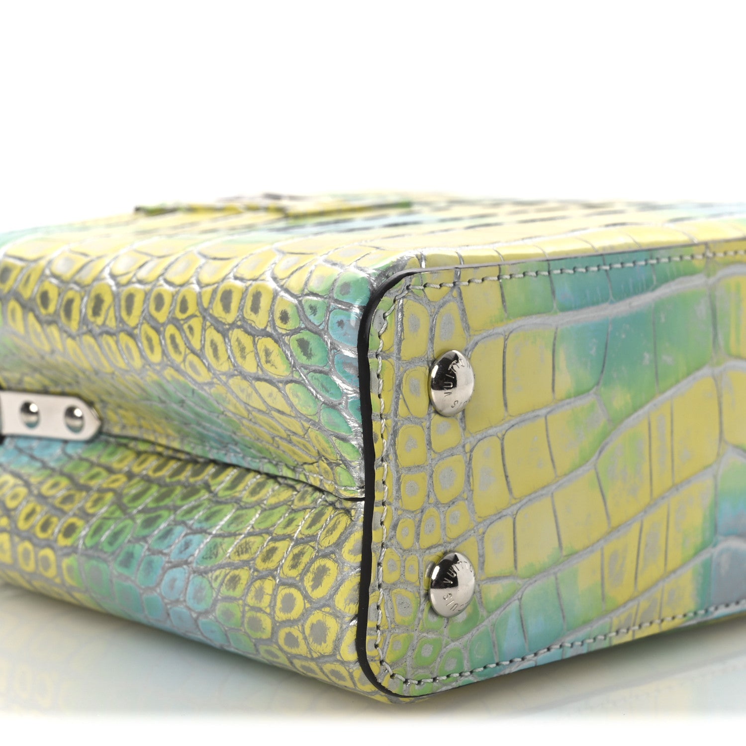 Louis Vuitton Crocodile Mini Capucines  Yellow Blue 9 of 11