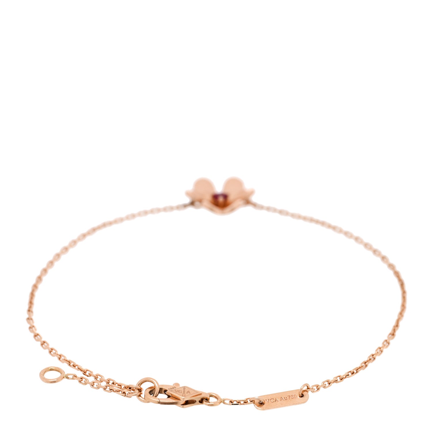 Van Cleef & Arpels 18K Rose Gold Ruby Mini Frivole Bracelet 2 of 4