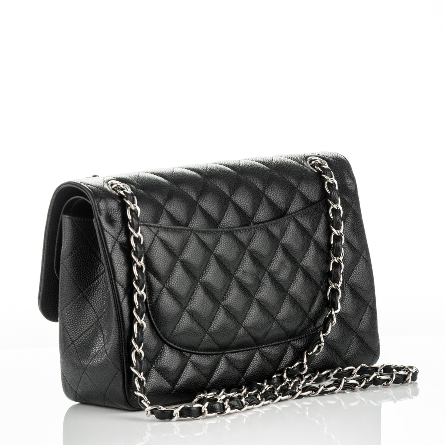 Caviar Quilted Jumbo Double Flap Black