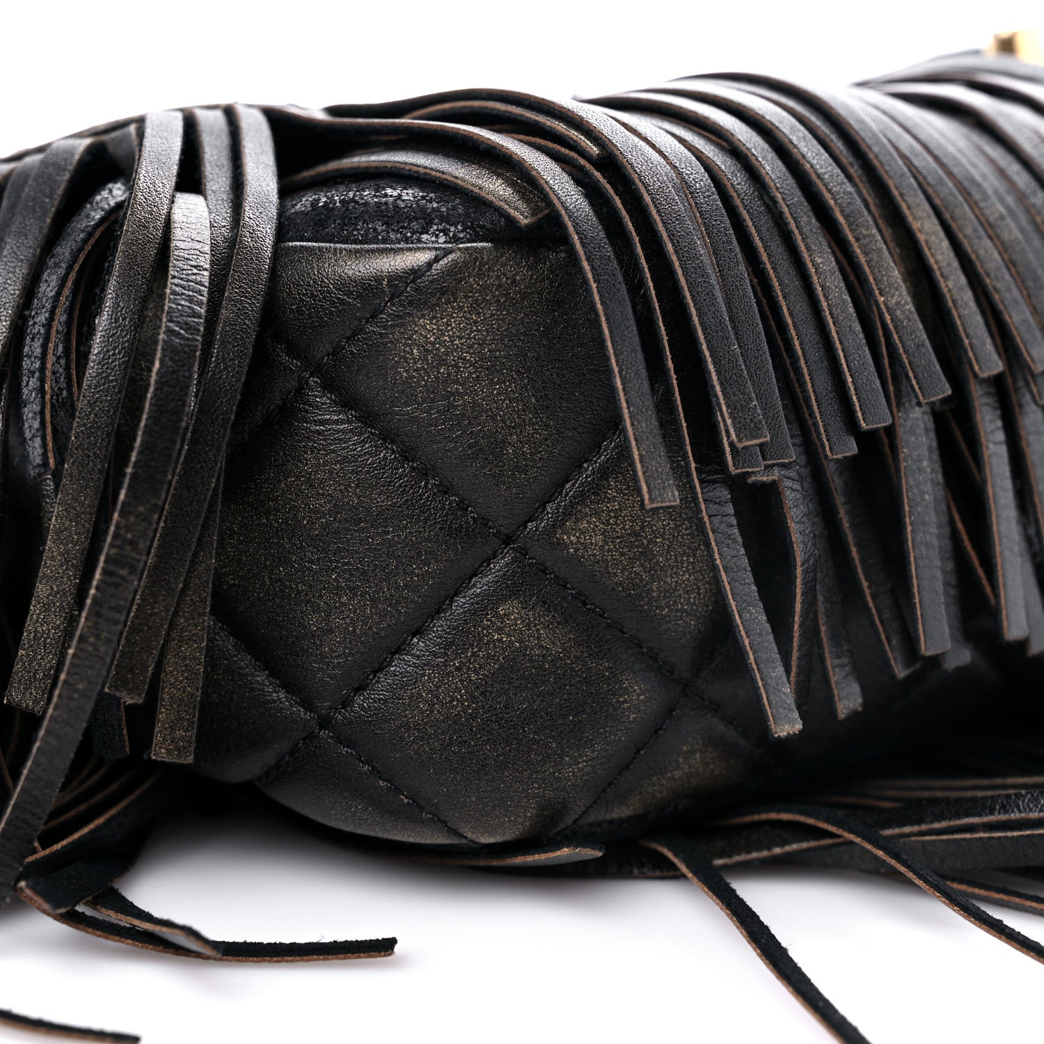 Chanel Metallic Calfskin Quilted Large Into The Fringe Flap Black 7 of 11