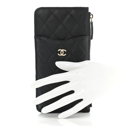 Chanel Caviar Quilted Classic Flat Wallet Pouch Black 2 of 12