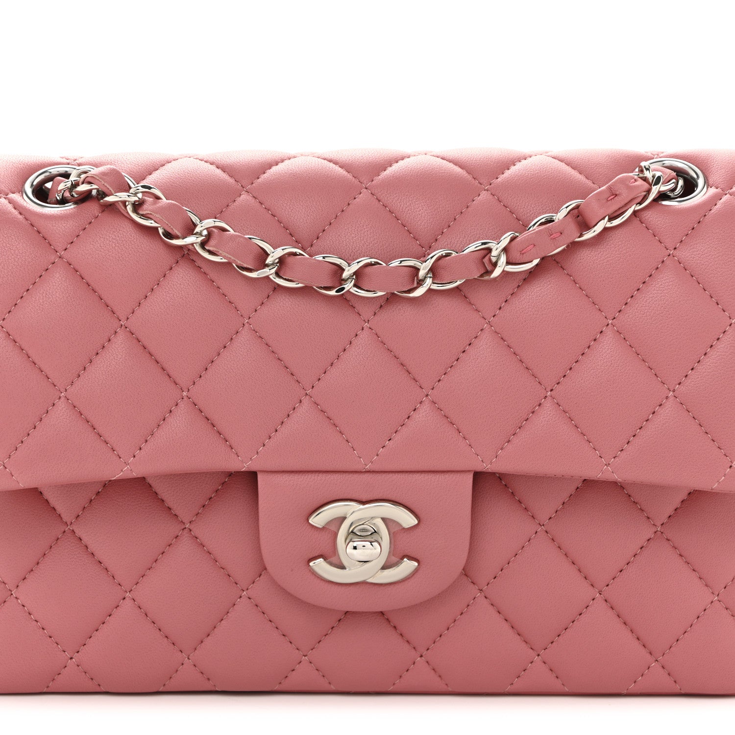 Chanel Lambskin Quilted Small Double Flap Pink 8 of 13
