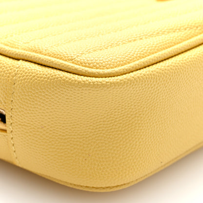 Saint Laurent Grain De Poudre Matelasse Monogram Mini Lou Camera Bag Light Chartreuse 8 of 9