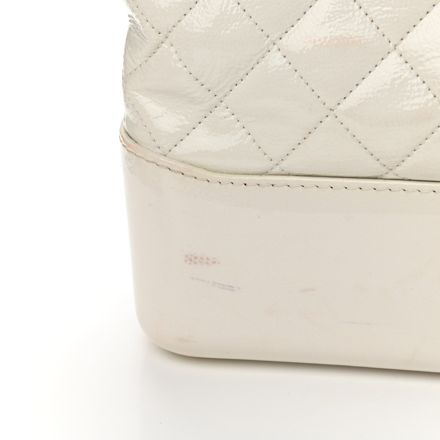 Chanel Patent Goatskin Quilted Medium Gabrielle Hobo White 15 of 25