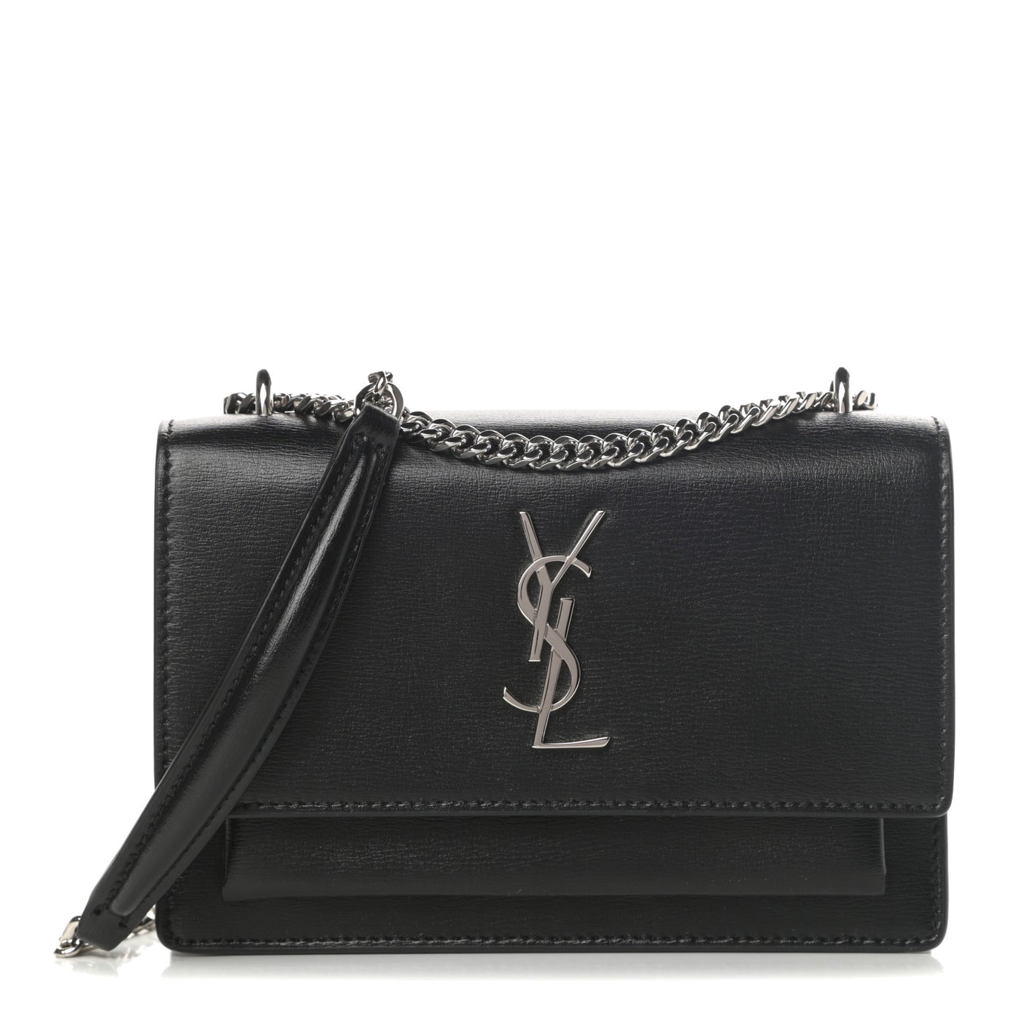 Calfskin Monogram Sunset Chain Wallet Black