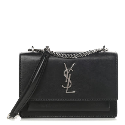 Saint Laurent Calfskin Monogram Sunset Chain Wallet Black 1 of 11