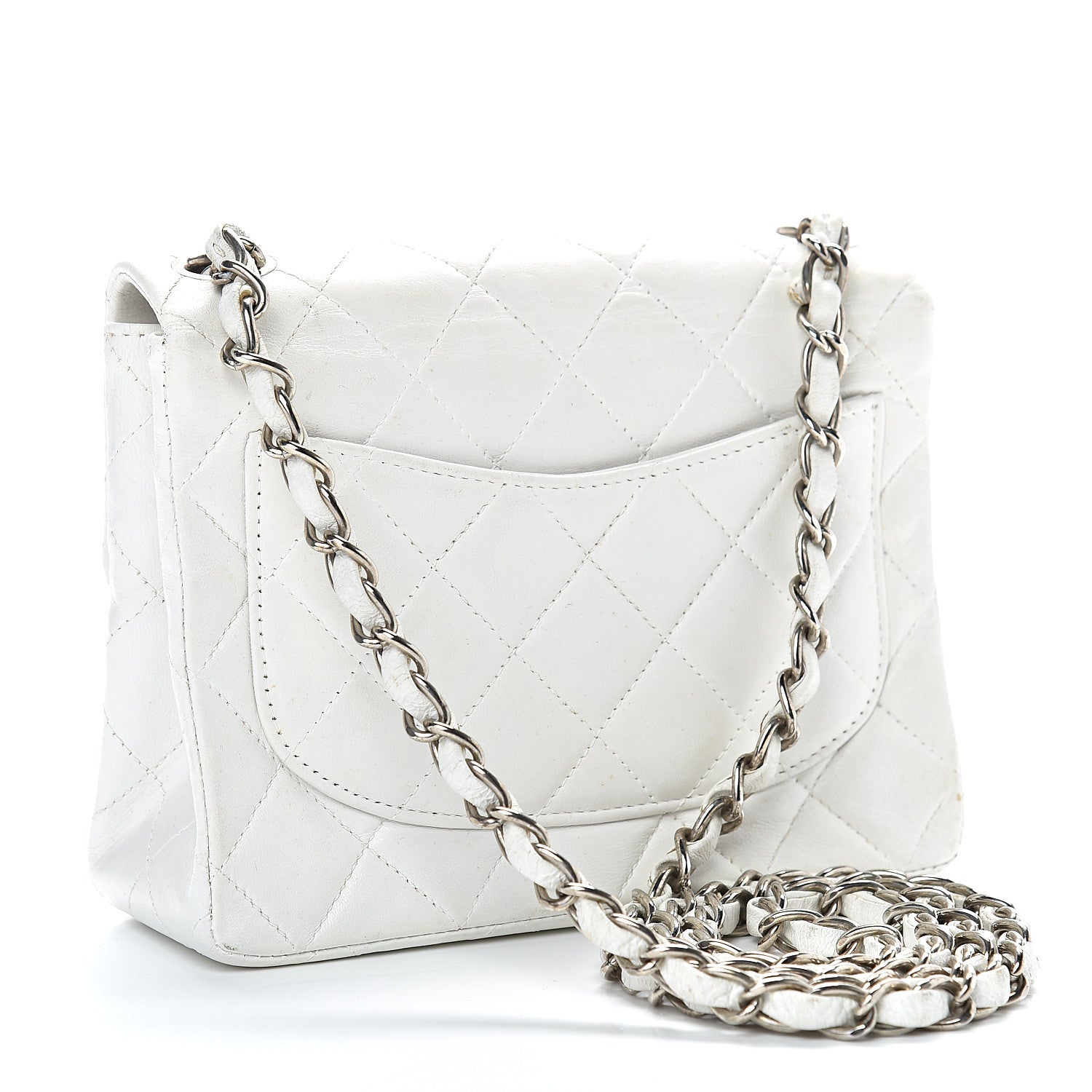 Chanel Lambskin Quilted Mini Square Flap White 2 of 17