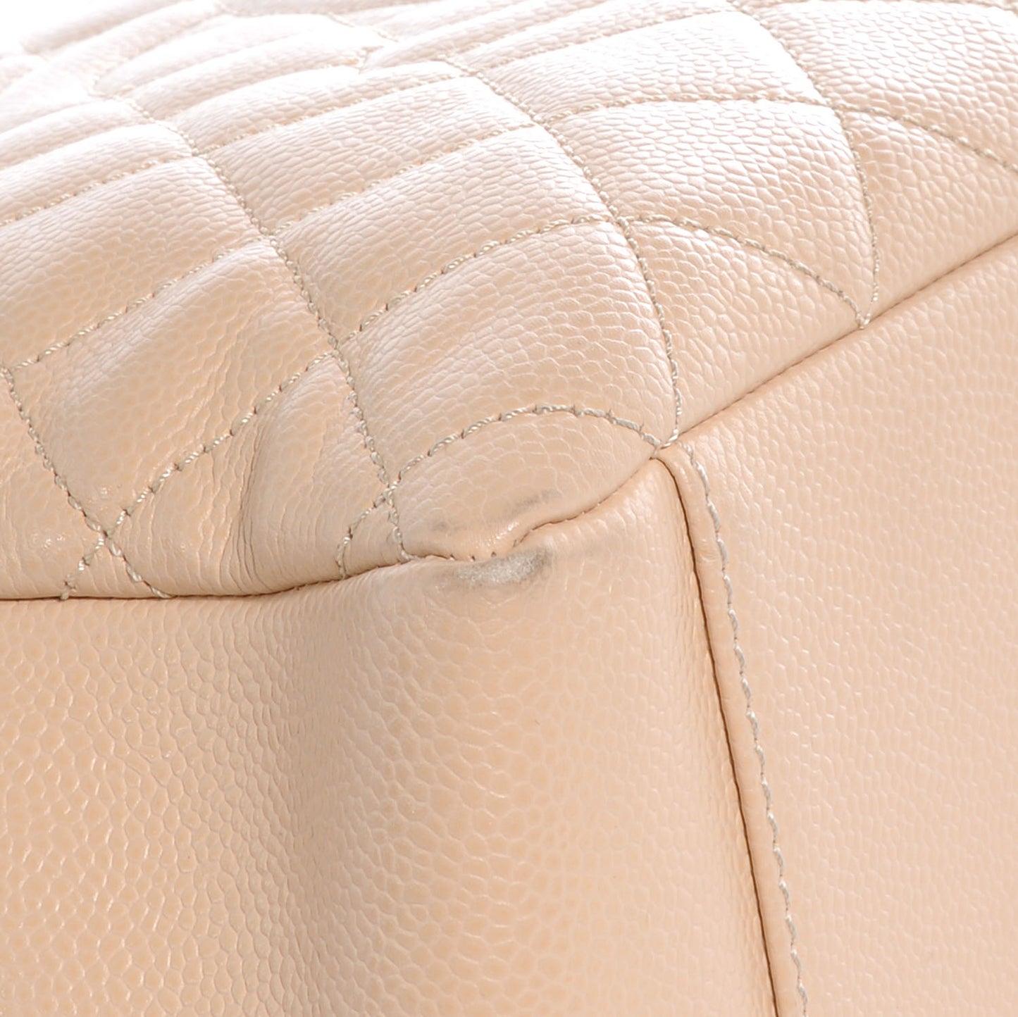 Caviar Quilted Grand Shopping Tote GST Beige