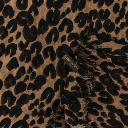 Louis Vuitton Cashmere Silk Leopard Etole Stole Marron 3 of 4