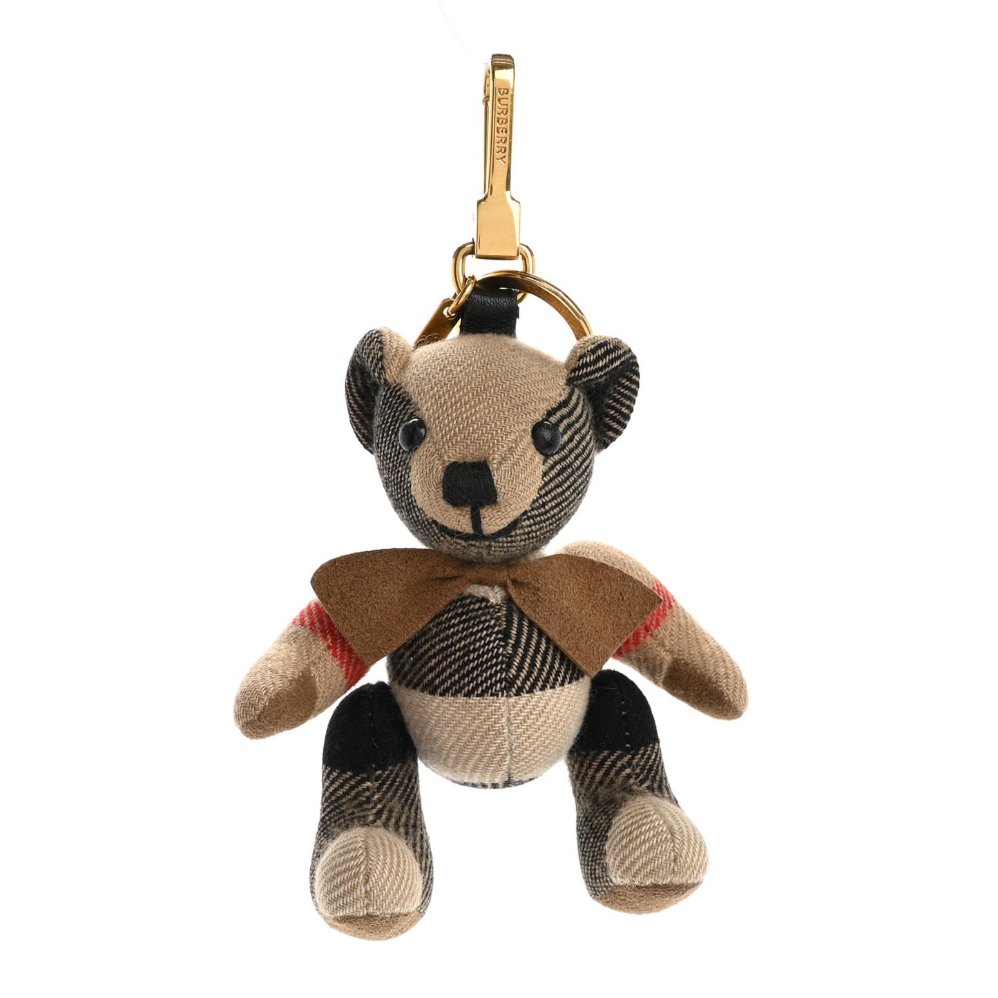 Cashmere Check Thomas Bear Keychain Charm
