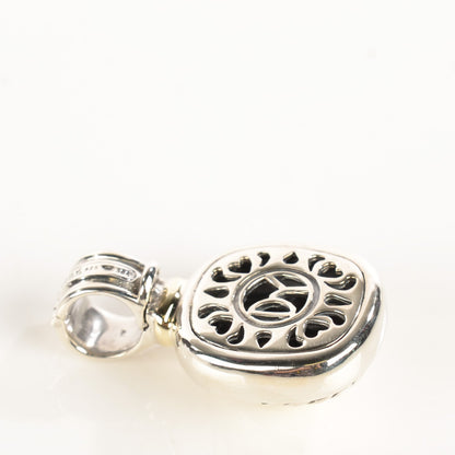 David Yurman Sterling Silver 14K Yellow Gold 23mm Dome Albion Enhancer Pendant 3 of 4