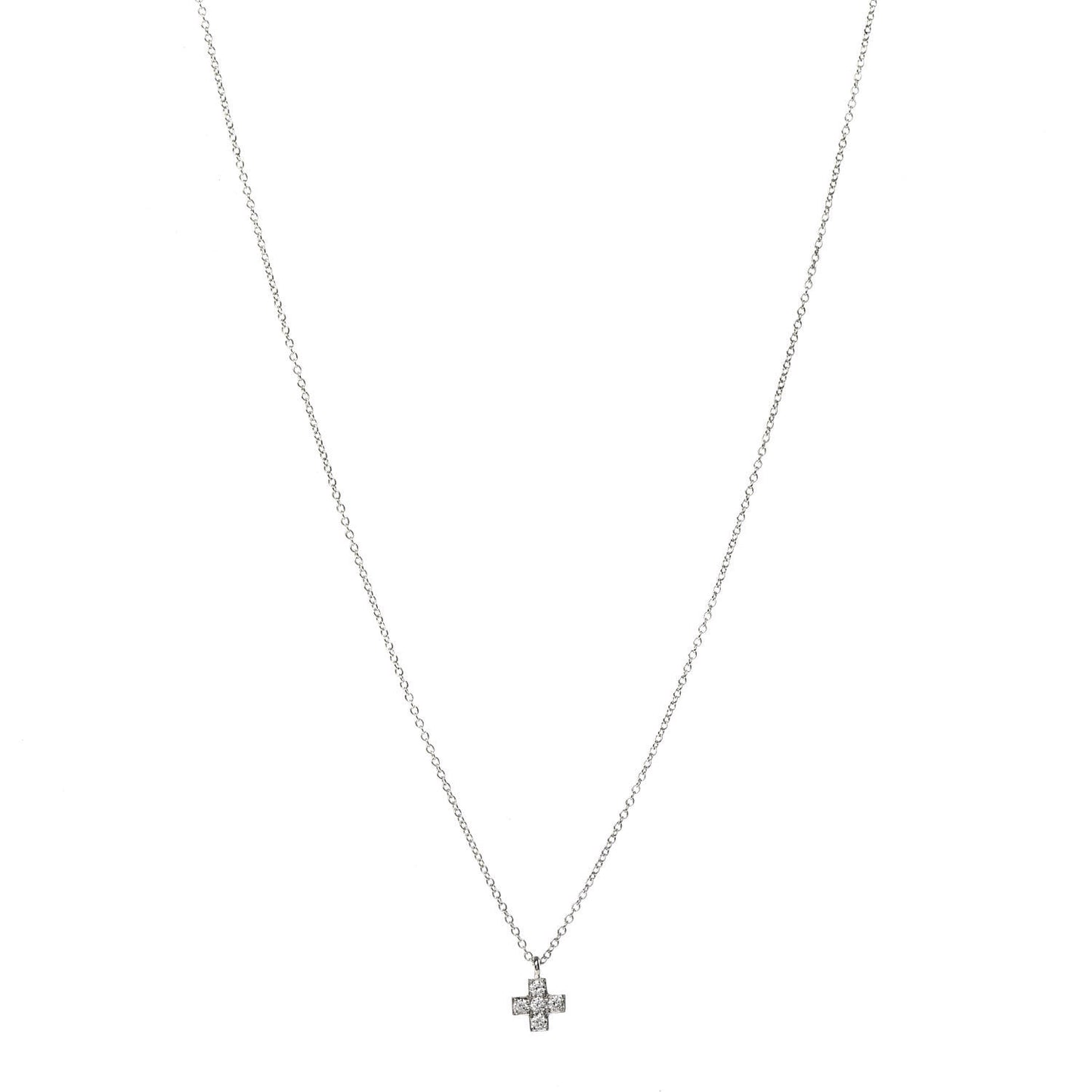 Platinum Diamond Cruciform Cross Pendant Necklace